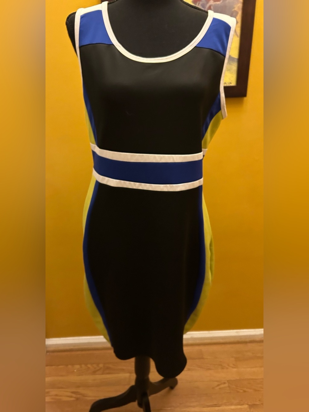 New York & Company Color Block Shift Dress Size L
